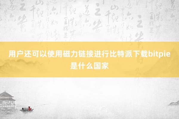 用户还可以使用磁力链接进行比特派下载bitpie是什么国家