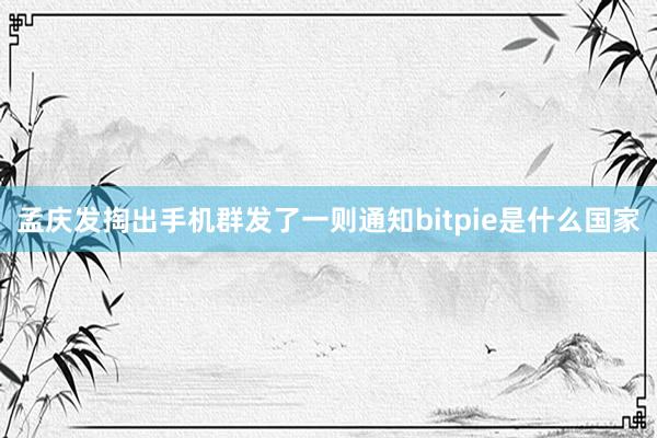 孟庆发掏出手机群发了一则通知bitpie是什么国家