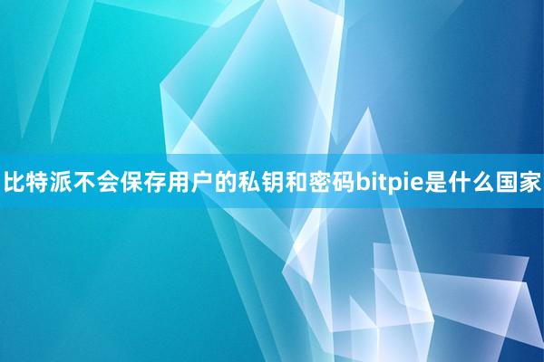 比特派不会保存用户的私钥和密码bitpie是什么国家