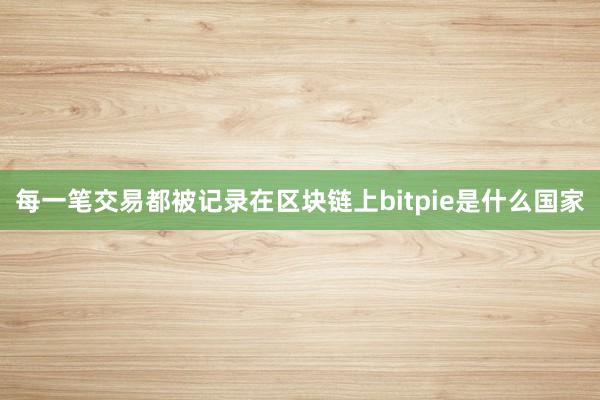 每一笔交易都被记录在区块链上bitpie是什么国家