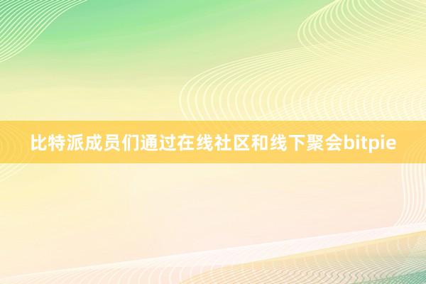 比特派成员们通过在线社区和线下聚会bitpie