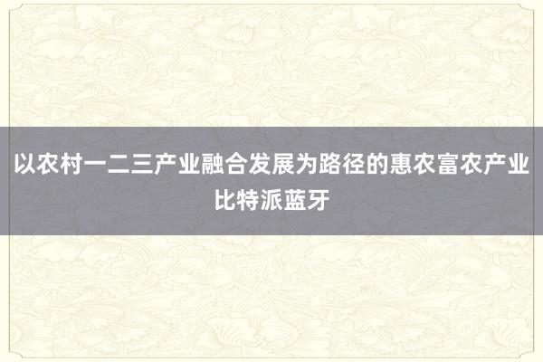 以农村一二三产业融合发展为路径的惠农富农产业比特派蓝牙