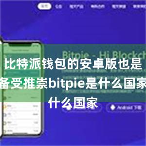 比特派钱包的安卓版也是备受推崇bitpie是什么国家