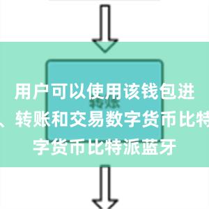 用户可以使用该钱包进行存储、转账和交易数字货币比特派蓝牙